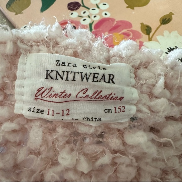 Zara Girls’ Knit Cardigan Sweater in Blush Pink - Picture 3 of 6